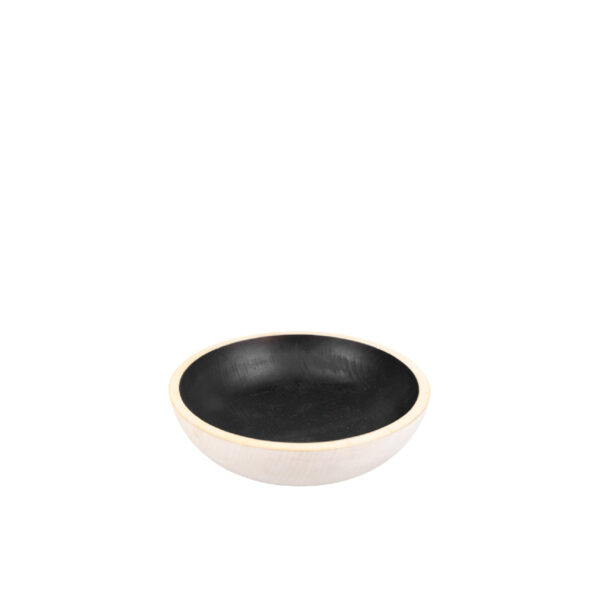 Wooden bowl, black and white - Medium