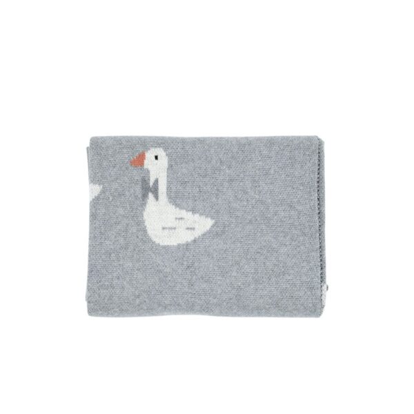 Grey Geese Blanket from Little Otja — soft, handcrafted knitted blanket.