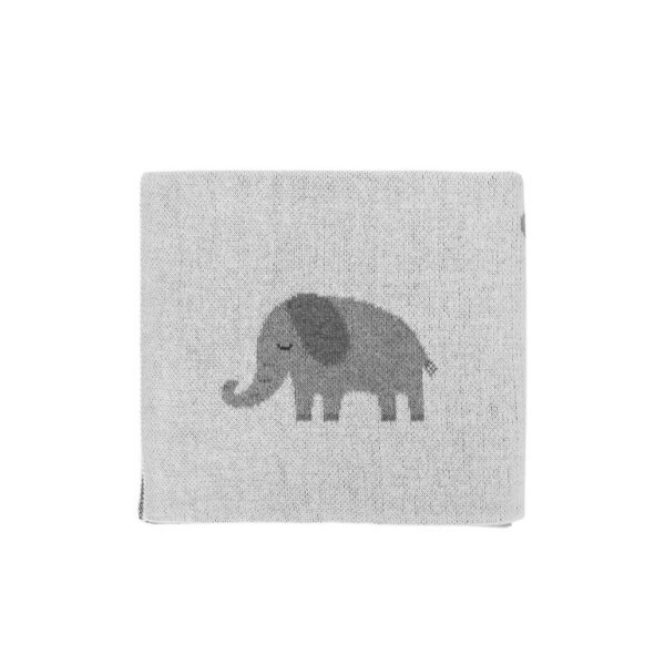 Grey Elephant Blanket from Little Otja — soft, handcrafted knitted blanket.