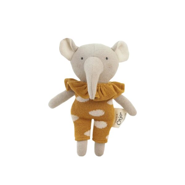 Yellow Elephant from Little Otja — handcrafted knitted toy elephant.
