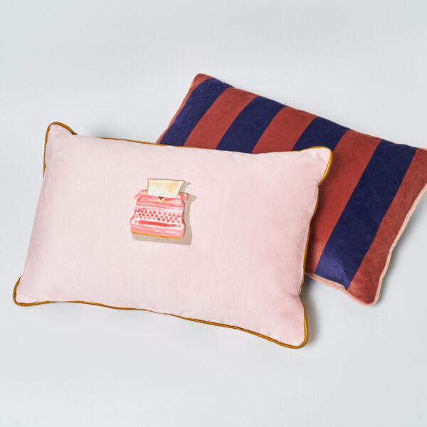 Velvet cushion with tassels by Katja Kuhar.